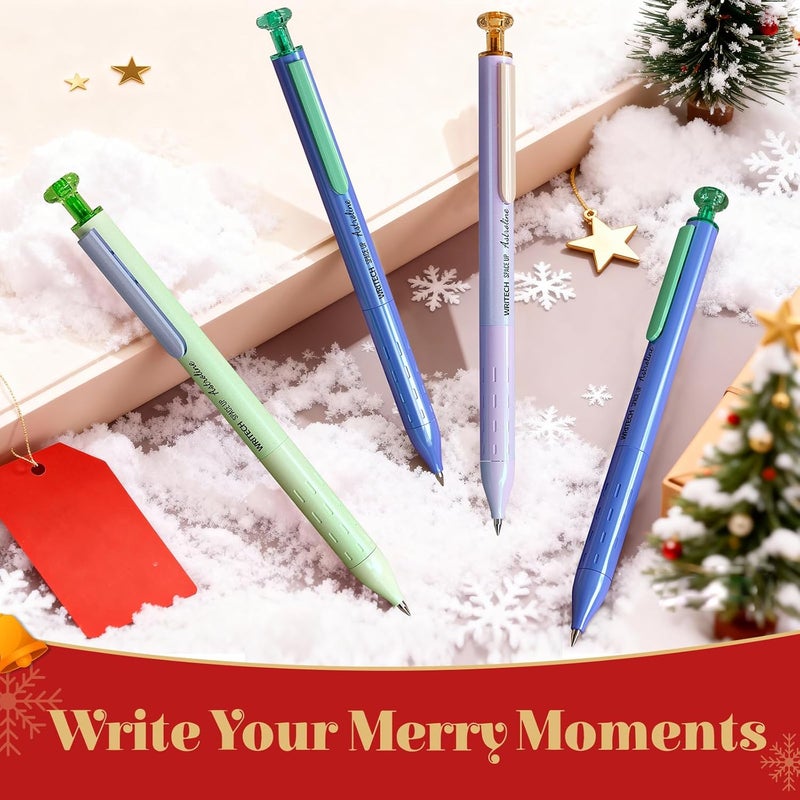 WRITECH Gel Pens Black Ink: Sleek Metal Barrel Pen Fine Point 0.7mm Retractable 3ct No Smear Quick Dry Smooth Writing Silent Clicker Space Up Astroline - Image 2